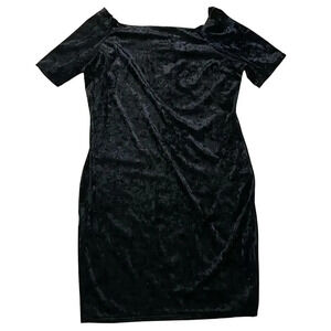 Vintage Banabee Black Velvet Off Shoulder Cocktail Dress Women's Size XXL
